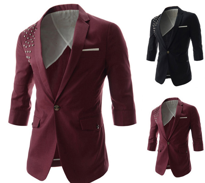 ?M-사이즈 A8733 : 세 사백은 망 정장 blazerssingle 버튼 크기 긴팔/ three quater sleeved mans suits and blazerssingle button  size :M-XXL A8733